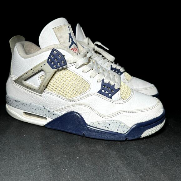 Size 7 - Nike Air Jordan 4 Retro Midnight Navy 2022 Men's Shoes - Picture 1 of 9